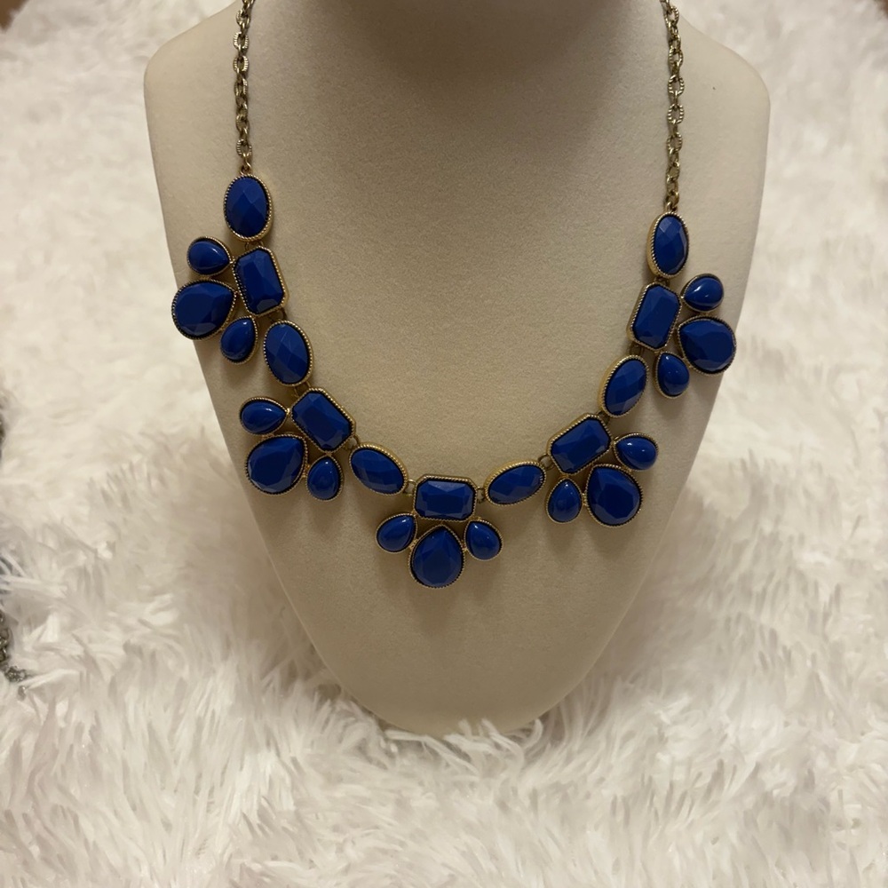 Francesca's Collections Royal Blue Floral Necklace